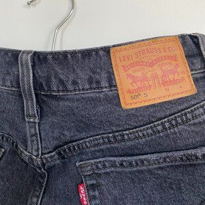 Levi's 501 Skinny Ripped Washed Black Jeans